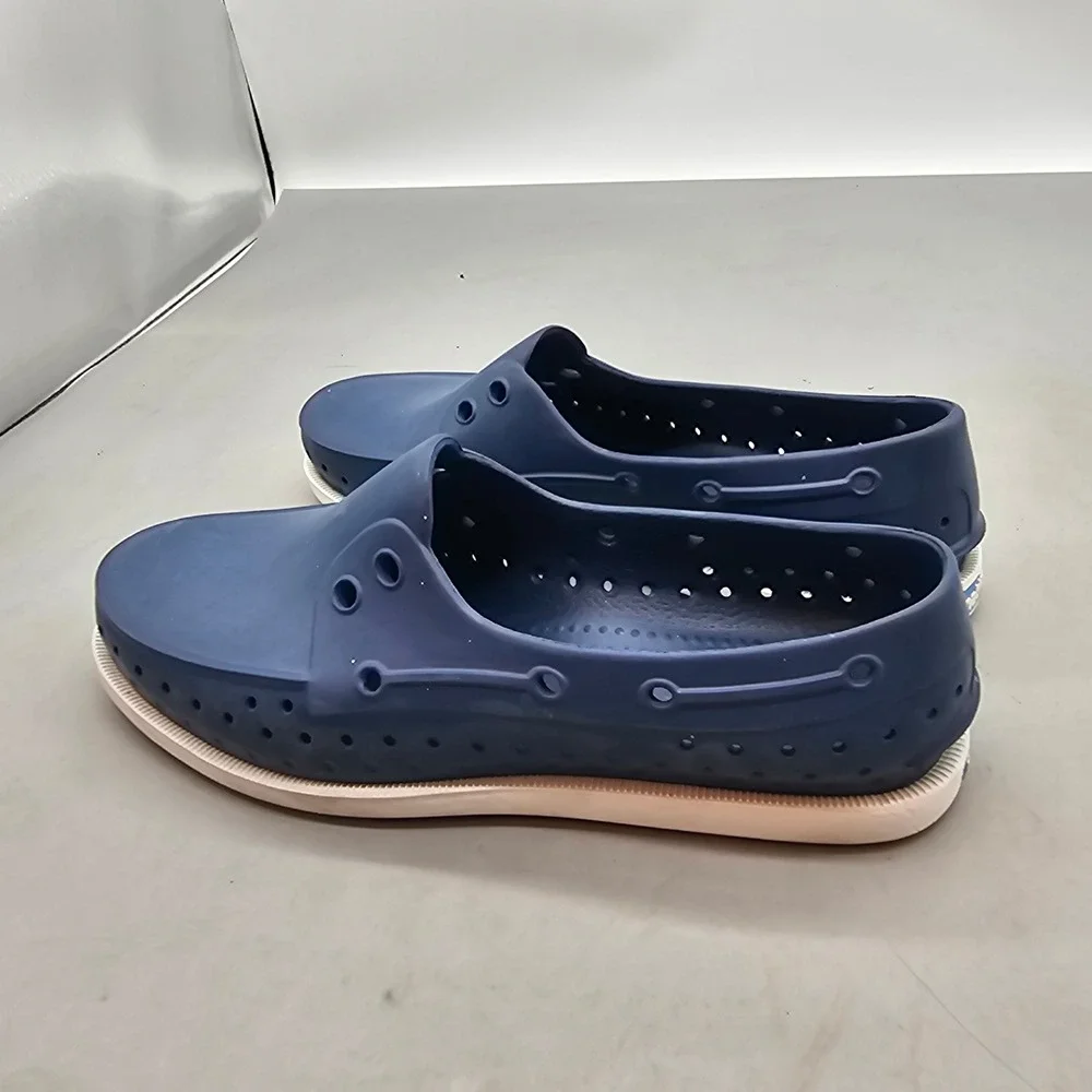 Native Jefferson Sugarlite Navy Blue Perforated Slip On Shoes Mens 6 Womens 8